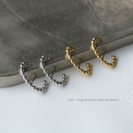 ボールラインイヤーカフ風ピアス（silver/gold）