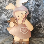 トールペイント作品　うさぎの小物入れ