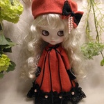 ブライスアウトフィット✨✨黒レースワンピセット(ブラッドオレンジ)
