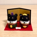 雛人形(柴犬だるま、黒柴)