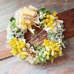 atelier lulu*様専用ページ(19cm)＊ミモザとグリーンベリーのピルエット＊スプリングリース・ナチュラルリース・フラワーリース・春リース・イエローリース