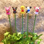 ガーデンピック　園芸ピック　5点セット　動物　ウサギ　クマ　ネコ