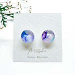 晩冬 アルコールインクアート ピアス・イヤリング 【15mm】
