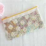 【 SALE！25%OFF】ポケット付きポーチ  リバティ ガーデンパッチワーク