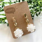 大人可愛い！パールフラワーピアス♡