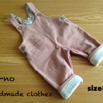 ふかふかフランネルのサロペット ピンク size80
