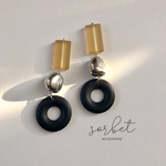 yellow × silver × black wood