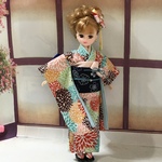 　春着物　(16)  オレンジ系　　ブライス、リカちゃん