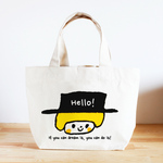 名前が入れられるキッズトートバッグ（Hello!）
