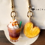 【ピアス】源氏パイとキャラメルチョコレートドリンク　ミニチュアフード 