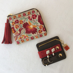 刺繍リボンのジュエリーポーチ　レッド