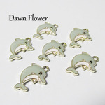 【D-0234】8pcs　イルカ　24×17mm　グレー　チャーム