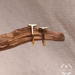 2色展開　ゴールド　ミニT字　フープピアス