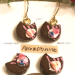 【片耳】にゃんこチョコレートケーキピアスorイヤリング