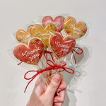 【レッド】ハートの花束アイシングクッキー♡