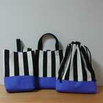 入園入学準備☆レッスンバッグ上靴入れ体操服入れセット ストライプ×バイオレット