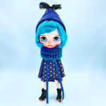 古代紫のコクーンワンピースととんがり帽子のセット