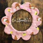 ペット用もくもくスタイ♡しばレモン🍋(ピンク)♡リボンオプション 柴犬 しばいぬ 