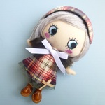  イーマリー　ハッピードール　ドール服　【起毛チェック柄・長袖ワンピース①】