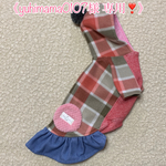 《yuhimama0107様 専用❣️》犬服 フリース‼︎ ふわもこポンポンパーカーワンピ＊チェック💓(オーダー)DMサイズ