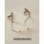 スクエア&パールイヤリング(シルバー)