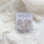 うねうね レジン ドライフラワーピアス