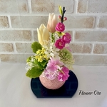 🌸春の花🌸　雛祭り　桃の花　桃の節句　ギフト　クレイフラワー　パンフラワー　フラワーアレンジメント　粘土の花　樹脂粘土