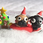 サンタパグ＆黒パグ