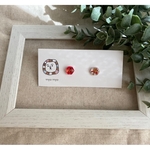 レッド　小粒ピアス