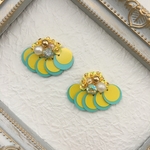 【訳あり・スペシャルプライス・送料無料】ちょうちょ刺繍ピアス　スパンコールにスジあり