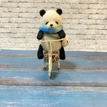羊毛フェルト  自転車パンダさん🐼