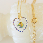 【再販】ユニコーンとハートネックレス☆Ｐｗｃａ☆