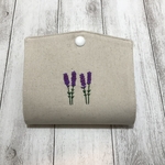ラベンダー刺繍入り　マスクホルダー