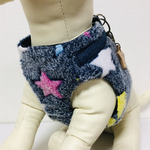 犬用　冬用ハーネス　フリース星柄