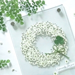 再販＊キット🍀かすみ草リースのアクリルフレーム🍀四つ葉のクローバー付き