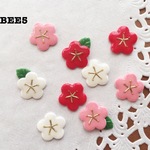 梅の花ピアス・イヤリング（ノンホールピアス）