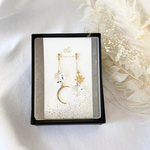 スターとクレセント＆スワロフスキーのピアス