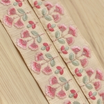 インド刺繍リボンᢂ パステルフラワーアイボリー　インド刺繍/インドリボン/刺繍リボン/刺繍/リボン/シルクリボン/シルク/トリム/ブレード/ジャガード/ジャガードリボン/チュールレース