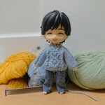 アランセーター【ダイヤ・水色】（オビツ11、ねんどろいどどーる用）