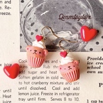 バレンタイン♡苺くまカップケーキ【ピアス・イヤリング】