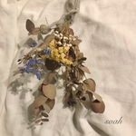 fresh yellow & blueドライフラワースワッグ ラッピング無料