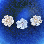 新作🌈⚜️gold &silver⚜️🌈💐innocent flower💐イヤリングorピアス💎Swarovski rainbow ver.💎