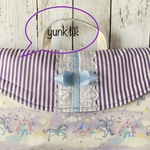 yunk様専用ページ＊防災頭巾カバー＊ユニコーンとお城のラベンダーとストライプ＊キルティングの背もたれ 