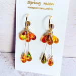 ガラスの木の実のフープピアス〜レッド~