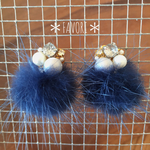 ミンクファー×ビジューピアス