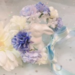 うさぎ♡花冠☆ブルーベルエマム・水色リボン☆