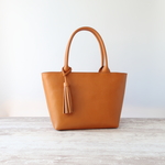 シンプルトートbag【ファスナーver 】☆彡マチ13㎝＆丸手ver・キャメル・受注製作