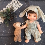 お人形 ハンドメイド服＊メドウテイルズ パステルカラーのシャーリングサロペット