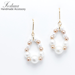 ブラウンのリース(384) ピアス/イヤリング/ノンホールピアス/樹脂ピアス