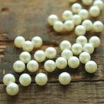6mm（穴無し）フェイクのコットンパール【40個】10個×4袋